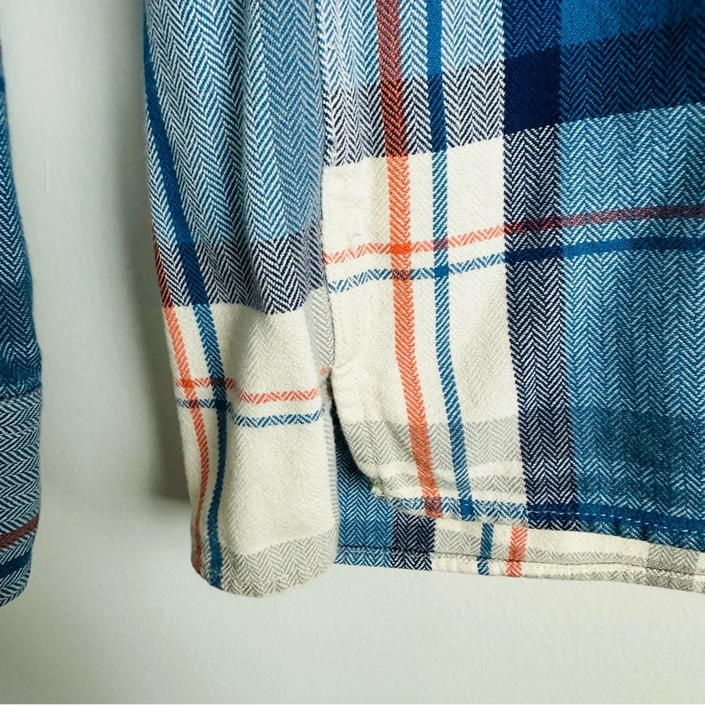 J Crew Mens Herringbone Collared Pullover Button Down Shirt Flannel Size Medium